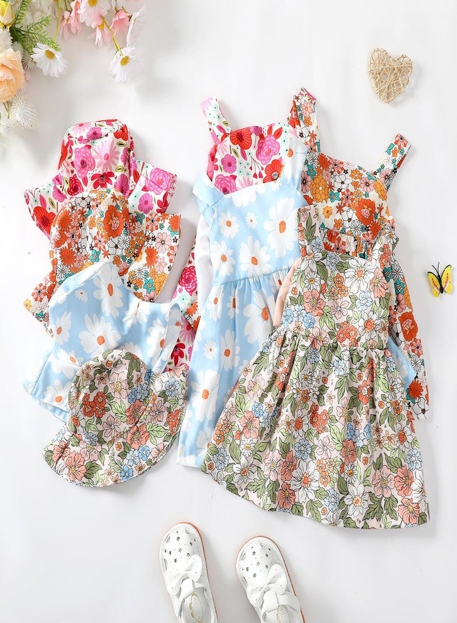 Saeaby Baby Girl Dress Summer Outfits Baby Clothes for Girls 1 Year Old Boho Halter Sleeveless Dresses Blue Daisy Sundress 12-18 Month Girl Clothes - Image 4